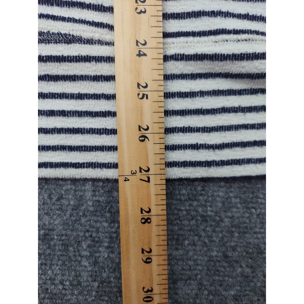 Aerie Sweater Women XL Blue White Striped Boxy Long Sleeve Rounded Neck Oversize - Picture 6 of 9
